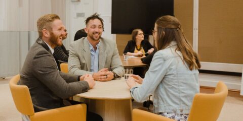 Group of people at networking event