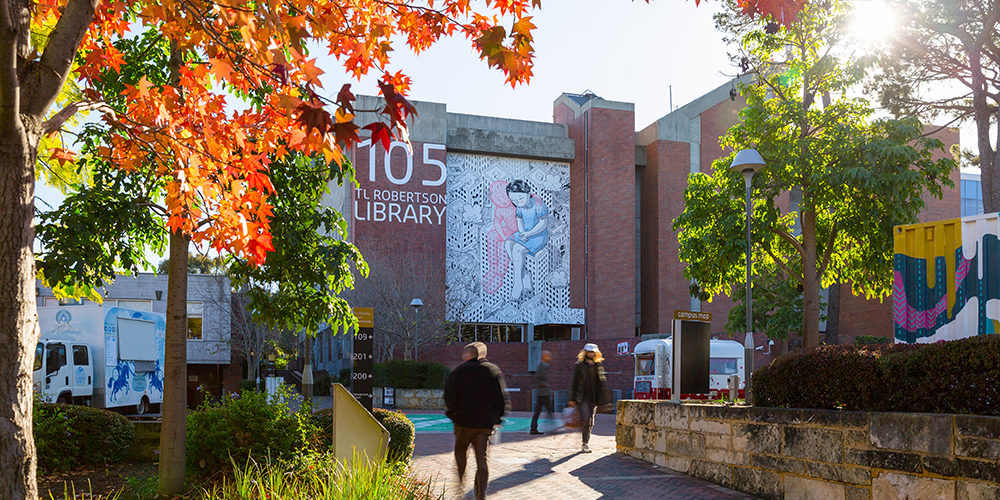 Curtin library in winter