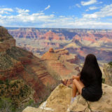 Curtin student, Lauren Stepanovski looking over the grand canyon